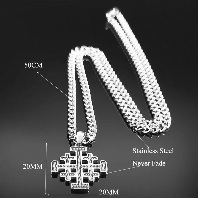 Jerusalem Cross Pendant Necklace