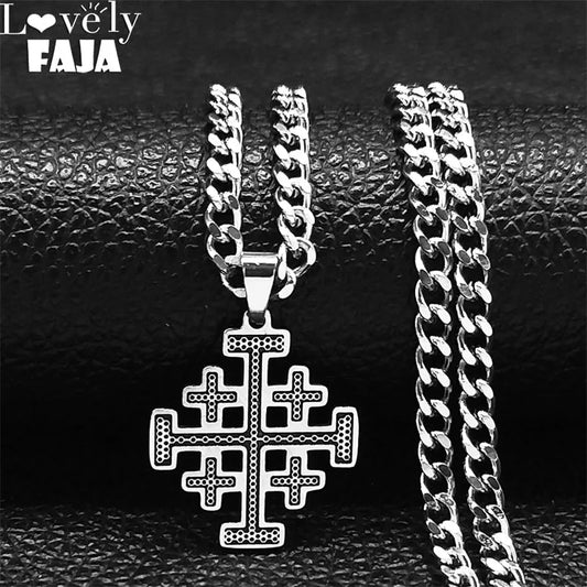 Jerusalem Cross Pendant Necklace