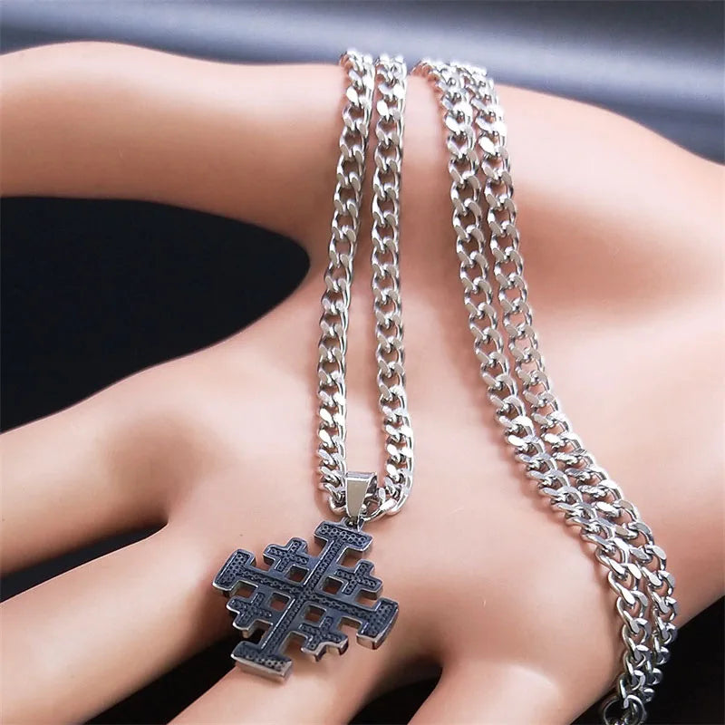 Jerusalem Cross Pendant Necklace